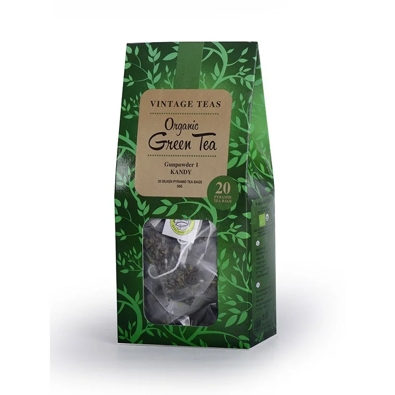Vintage Teas Pyramid Organic био зеленый чай в шелковых пирамидках 20шт. 50г