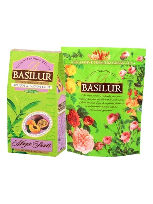 Zaļā tēja 'APRICOT & PASSION FRUIT' BASILUR 100G