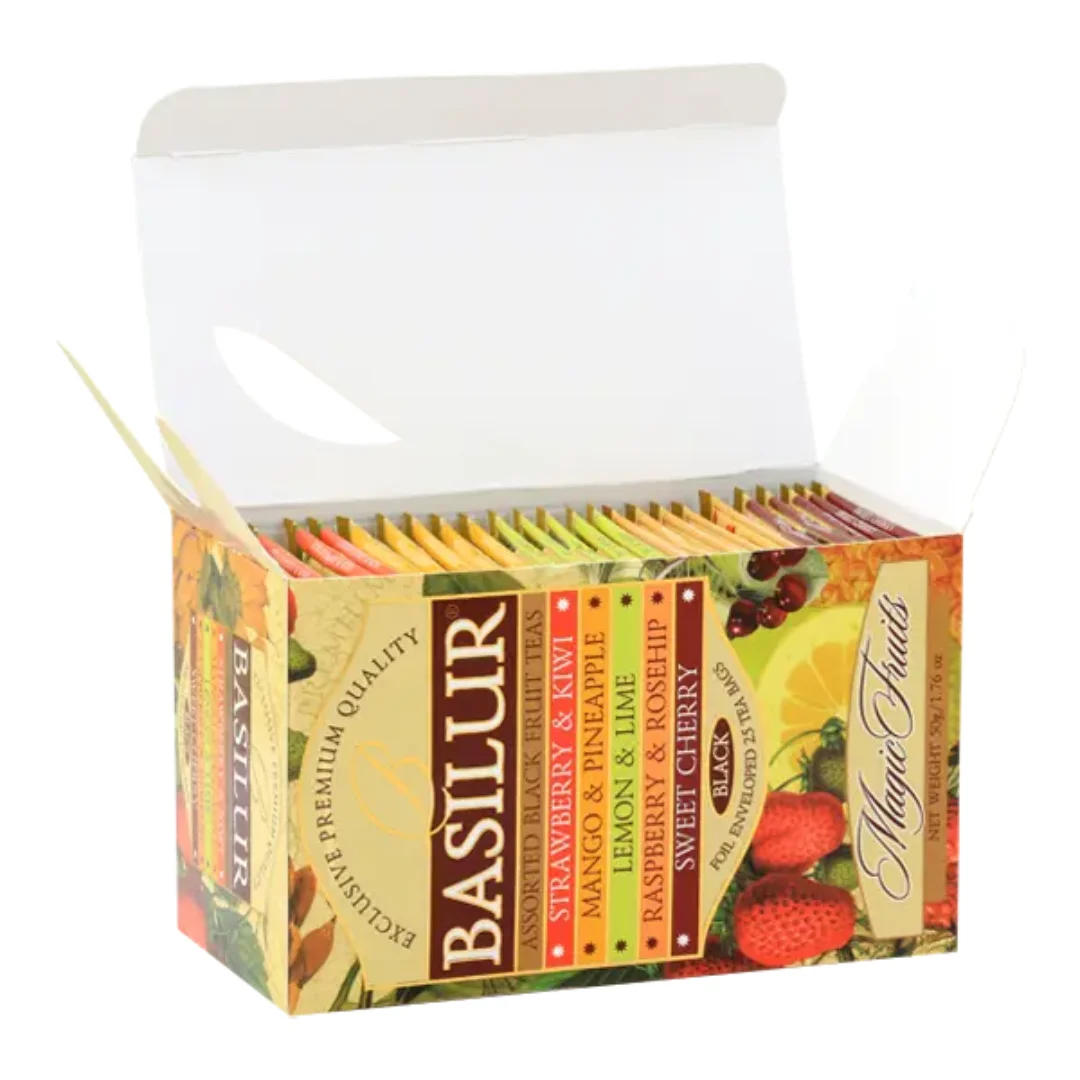 Basilur Tea Magic Fruits Black коллекция черного фруктового чая в пакетиках 25шт x 2г