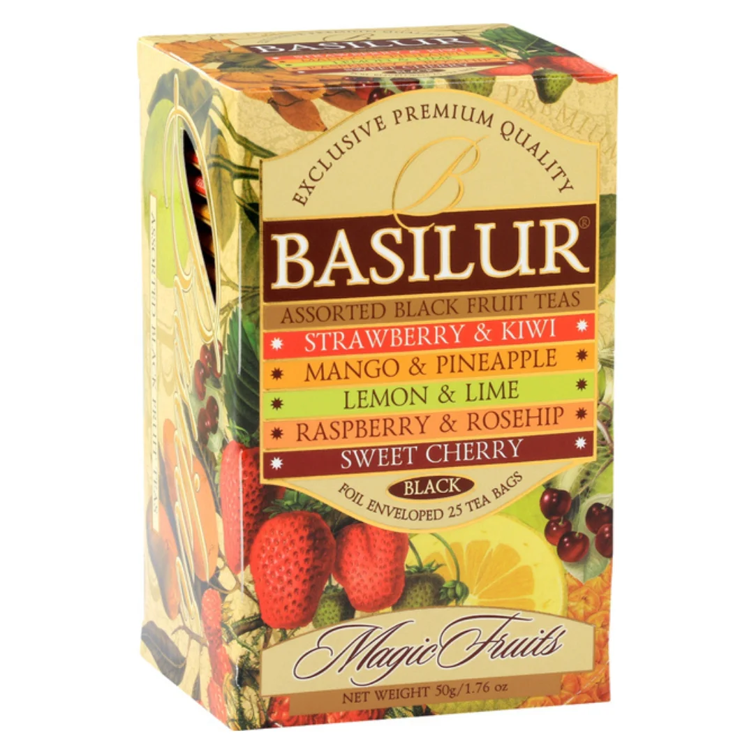 Basilur Tea Magic Fruits Black коллекция черного фруктового чая в пакетиках 25шт x 2г
