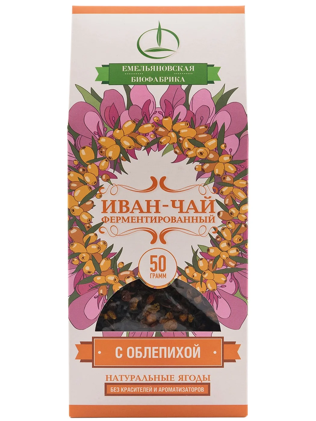 Biofabrika Ivan Tea ugunspuķes tēja lapu ar smiltsērkšķiem 50g