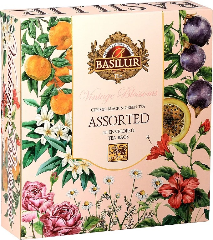 Зеленый и черный чай VINTAGE BLOSSOMS ASSORTED (40ENx1,5g) Basilur