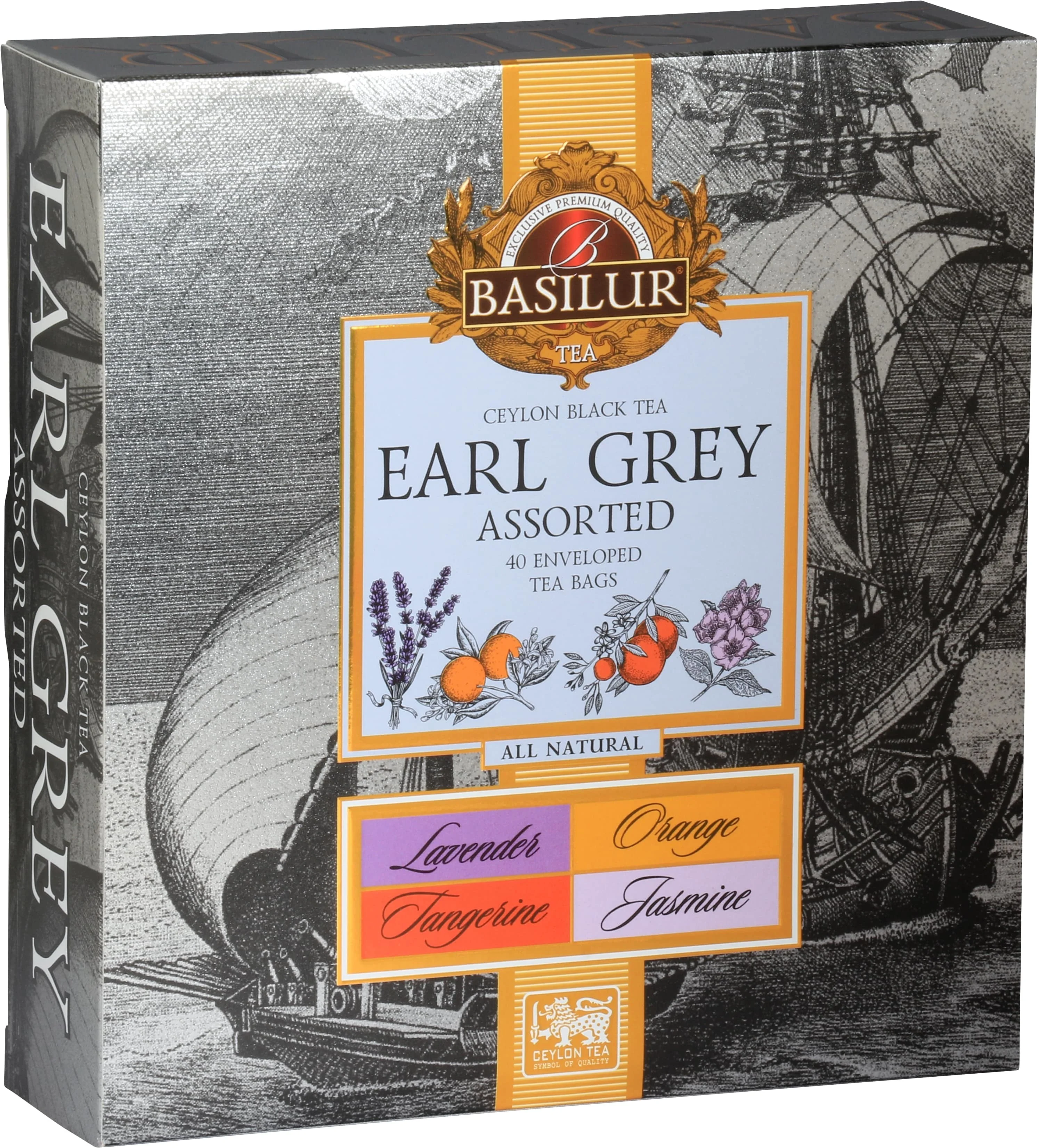 Melnā tēja EARL GREY ASSORTED (40x2g) Basilur