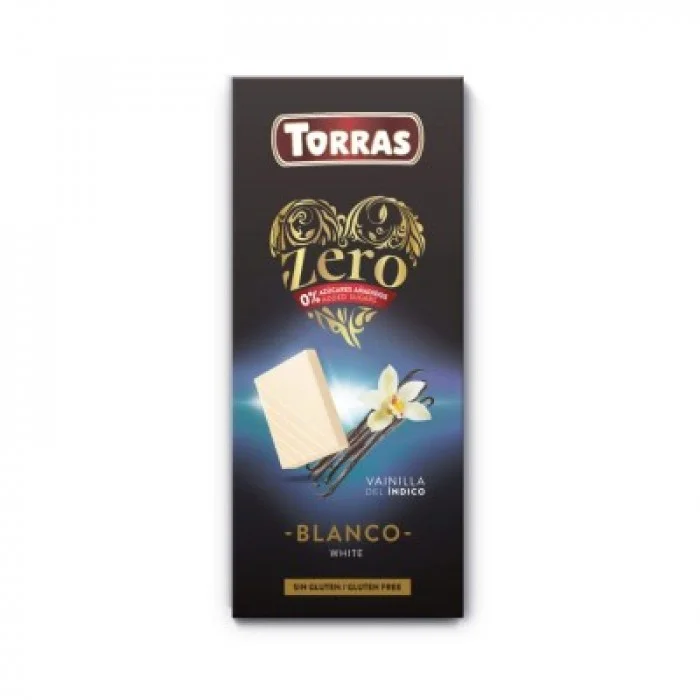Белый шоколад с ванилью без сахара, Torras Zero, 100 г