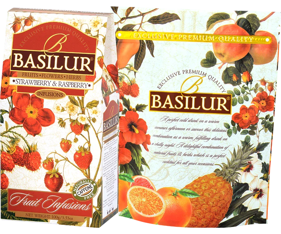 Zemeņu un aveņu tēja Basilur STRAWBERRY & RASPBERRY 100g