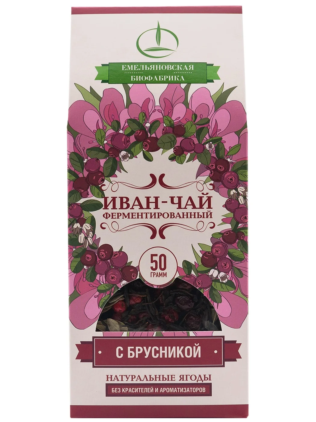 Biofabrika Ivan tēja fermentēta ar brūklenēm, 50 g