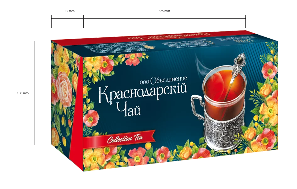 Krasnodaras tējas kolekcija Tējas izlase 100 gb (4 veidi x 25 gb x 2 gr)