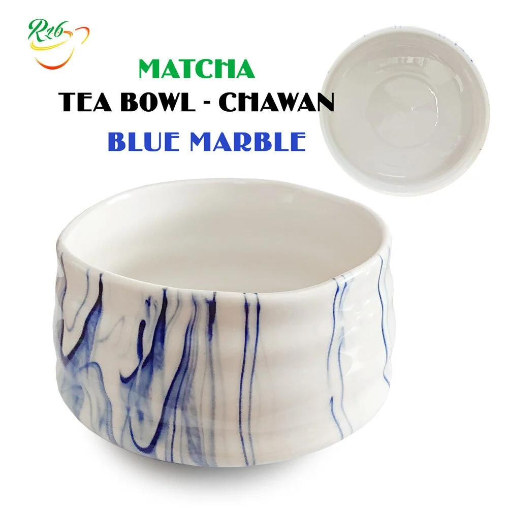 Matcha Chawan - Blue Marble - Чаша для приготовления чая Матча, 500 мл