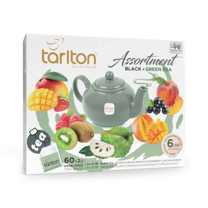 Чай Tarlton черный + зеленый Assortment Black Green Tea 60 шт х 2 г