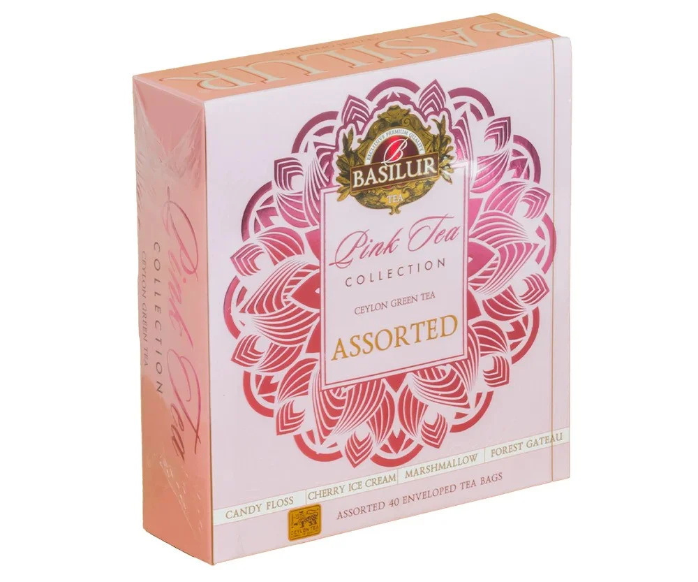 PINK TEA Assorted Зеленый чай 40x1.5g пакетиков Basilur