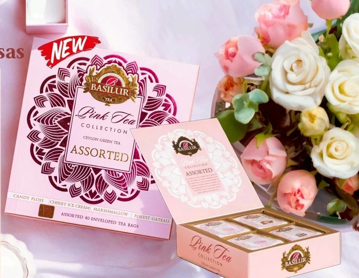 PINK TEA Assorted Zaļā tēja 40 paciņas x1.5g Basilur