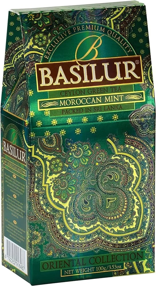 Зелёный чай Moroccan Mint ORIENTAL Basilur 100g картон. упаковка