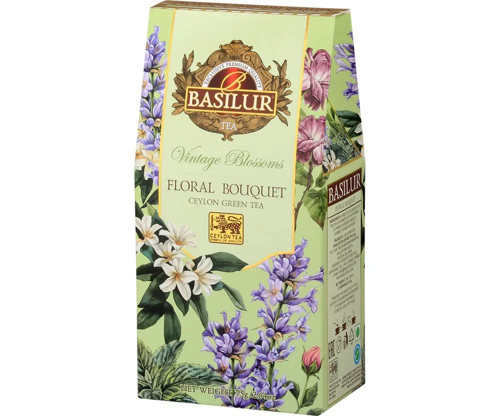 Зеленый чай VINTAGE BLOSSOMS FLORAL BOUQUET 75г BASILUR