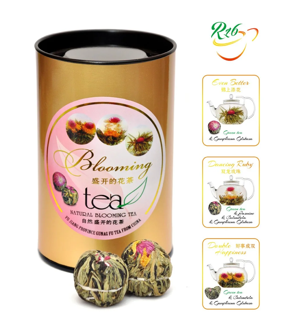 Китайский Цветущий вязаный чай 3 вида - 12шт