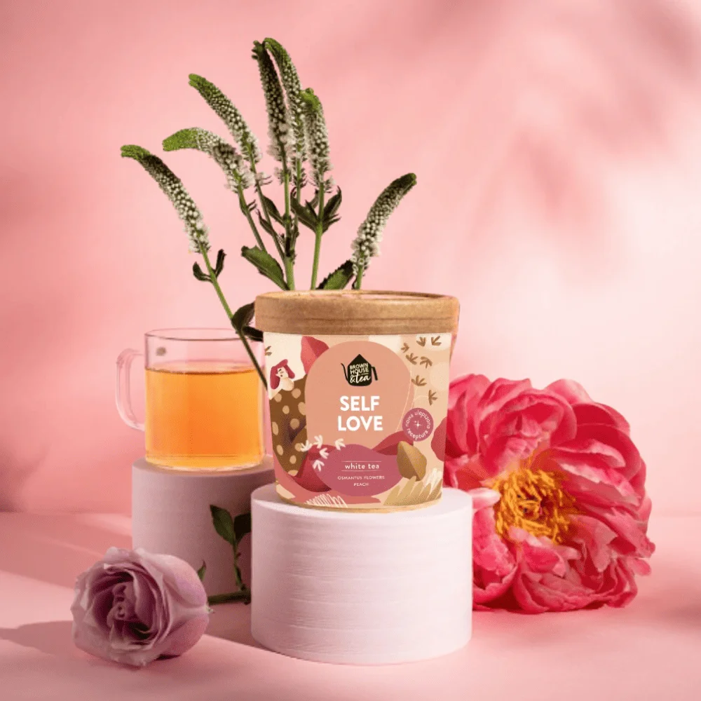 Brown House & Tea Self Love - Mīli Sevi - beramā baltā tēja ar osmantusu 40g BIO