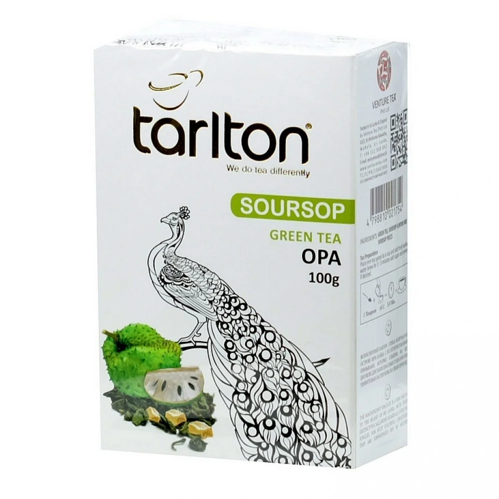 SOURSOP OPA Зеленый чай с кусочками сметанного яблока 100г Tarlton