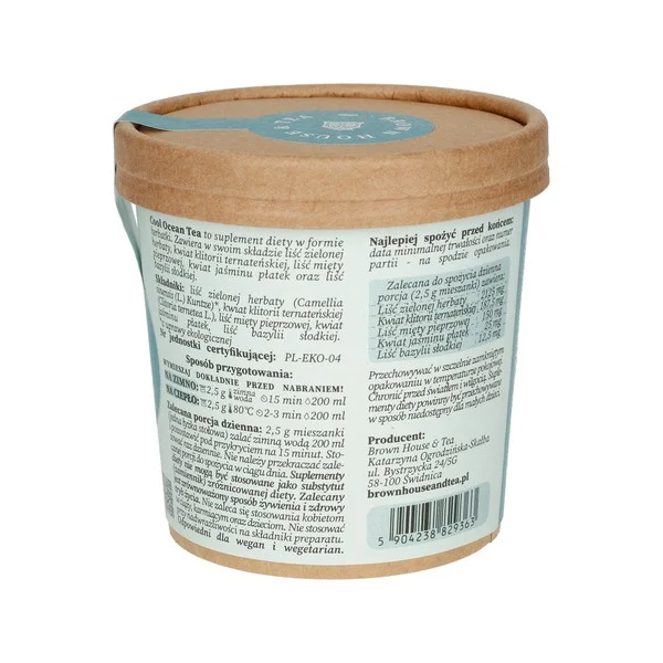 Brown House & Tea Cool Ocean Tea - Okeāna Tēja - Zilās Tējas Ančan un Zaļās Tējas maisījums 50g