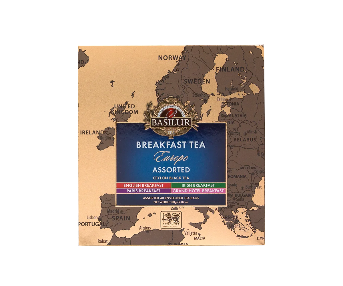 Melnā tēja EIROPAS BROKASTIS Asorti 40paciņas 80g Basilur