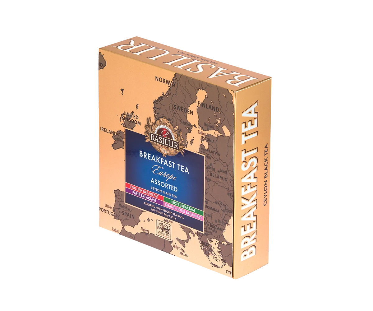 Melnā tēja EIROPAS BROKASTIS Asorti 40paciņas 80g Basilur