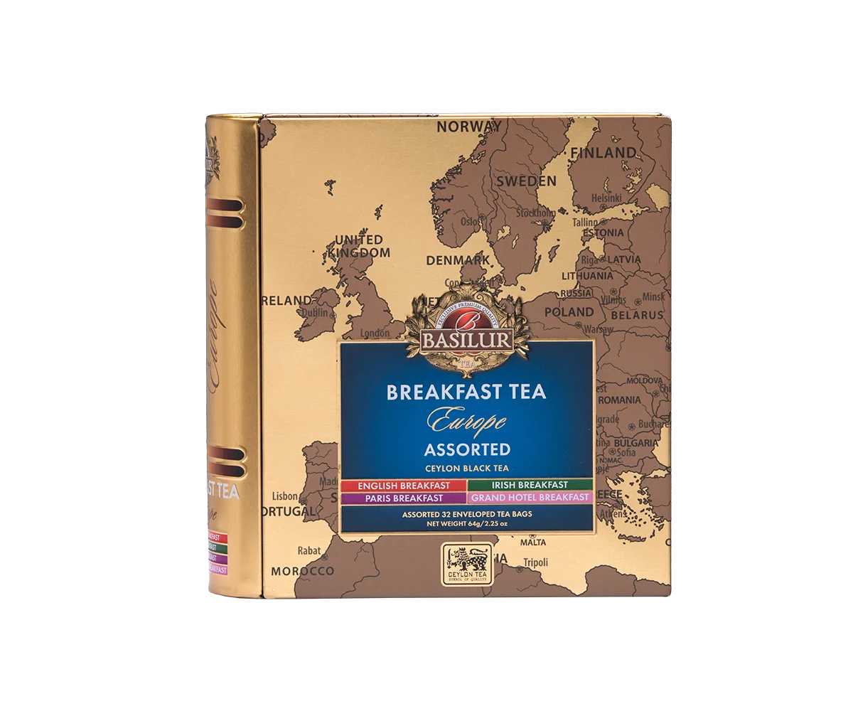 Melnā tējas grāmata EIROPAS BROKASTIS Asorti 32x2g Basilur