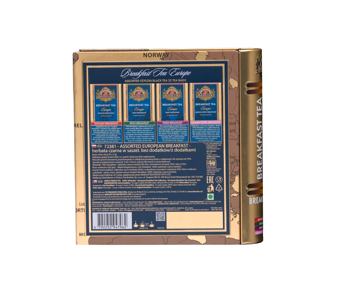 Melnā tējas grāmata EIROPAS BROKASTIS Asorti 32x2g Basilur