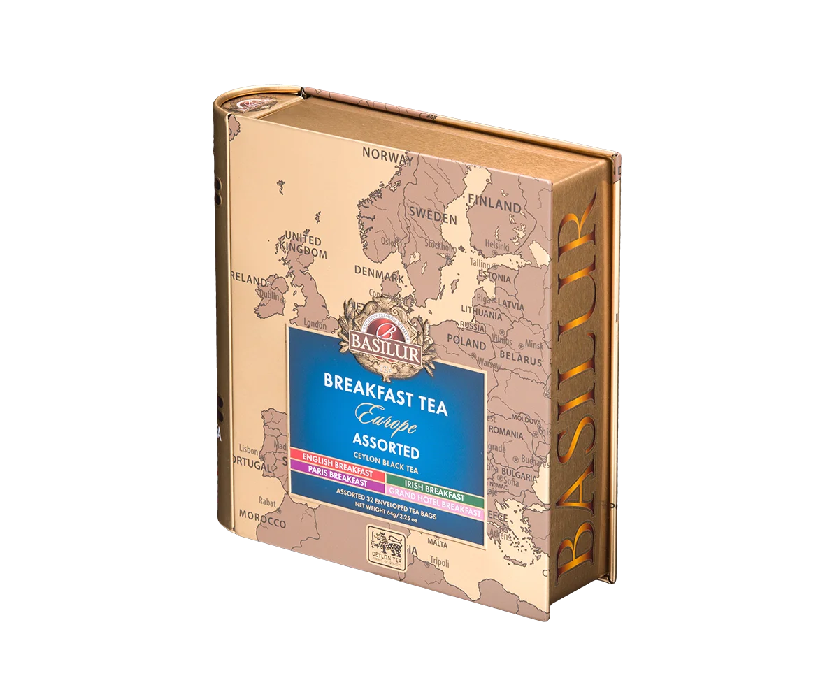 Melnā tējas grāmata EIROPAS BROKASTIS Asorti 32x2g Basilur