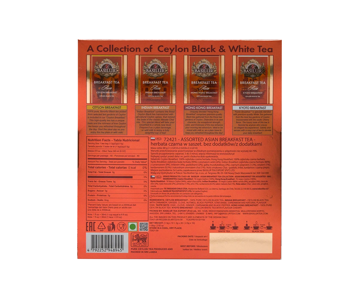 Melnā tēja ĀZIJAS BROKASTIS Asorti 80g Basilur