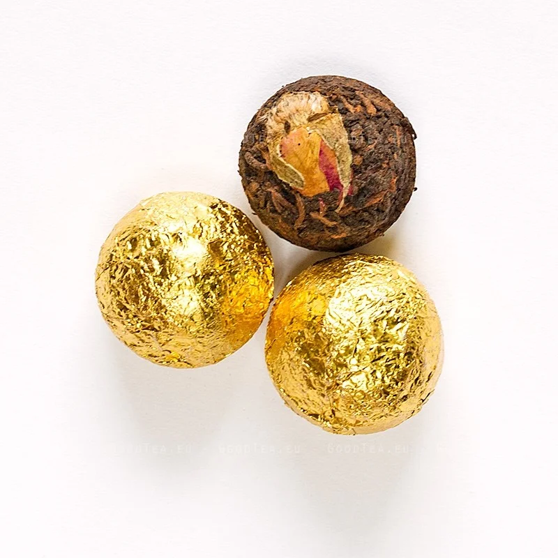 Mini nogatavināta Pueras tēja „Putnu ligzdiņa” ar rozi 2011 Menghai | Mei Gui Shu Cha GT