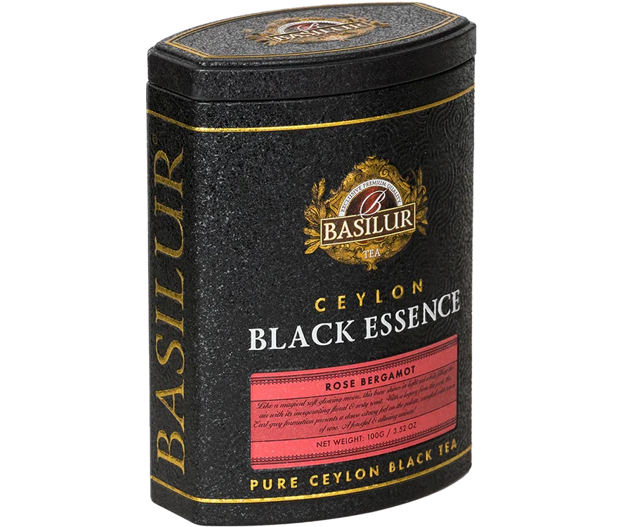 Чёрный чай BLACK ESSENCE ROSE BERGAMOT 100г метал.банка Basilur
