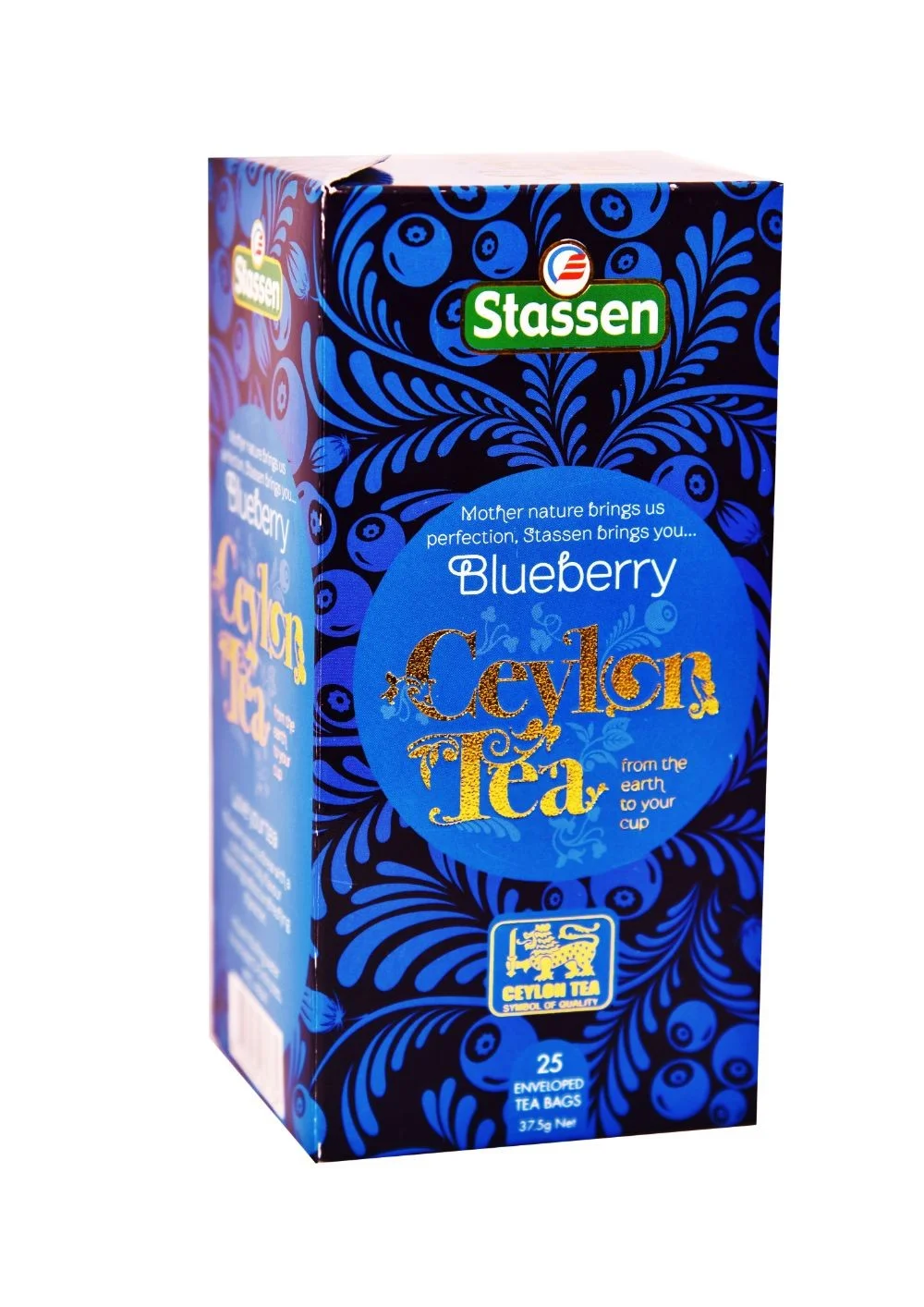 Stassen чёрный чай со вкусом черники 25 чайных пакетиков