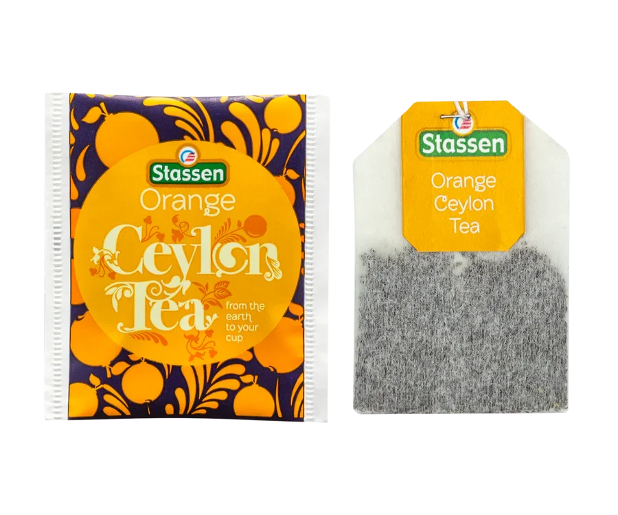 Stassen melna tēja ar apelsīnu aromātu 25 tējas maisiņi