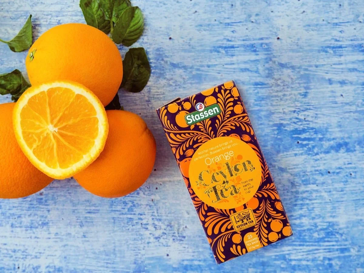 Stassen melna tēja ar apelsīnu aromātu 25 tējas maisiņi