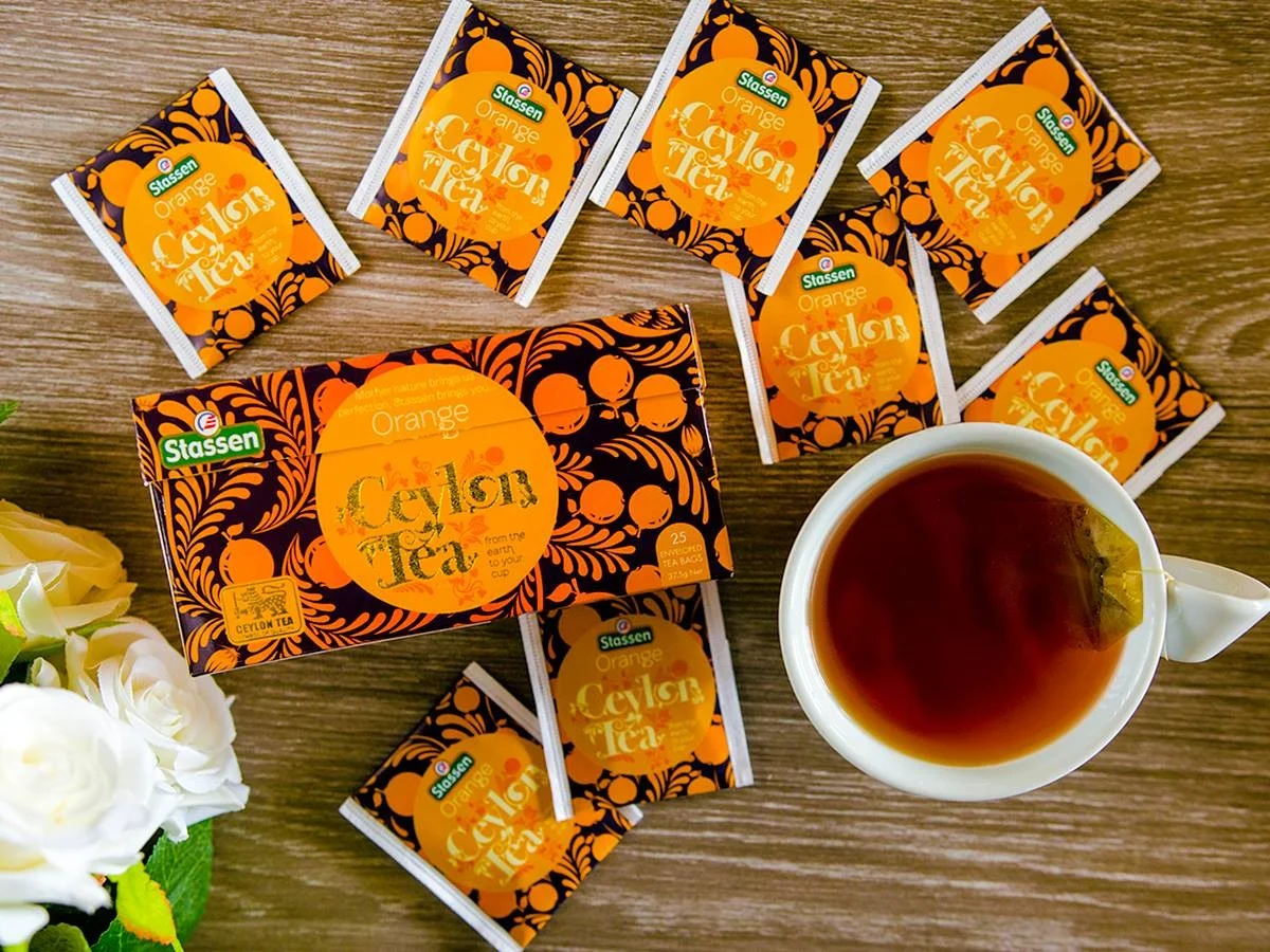 Stassen melna tēja ar apelsīnu aromātu 25 tējas maisiņi