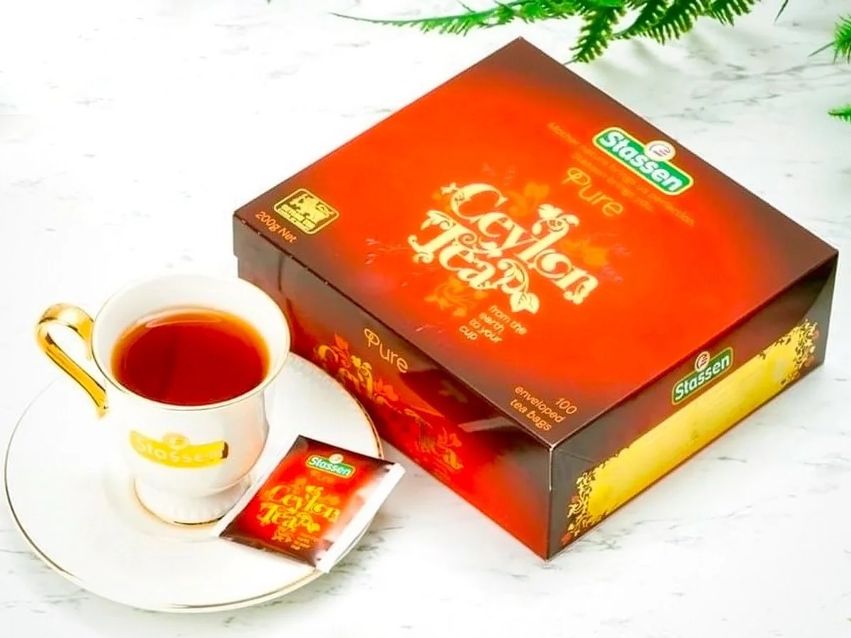 Stassen dabīgā Ceilonas melna tēja 100 tējas maisiņi