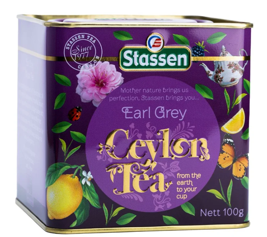 Stassen Earl grey tea чёрный чай с бергамотом 100g банка