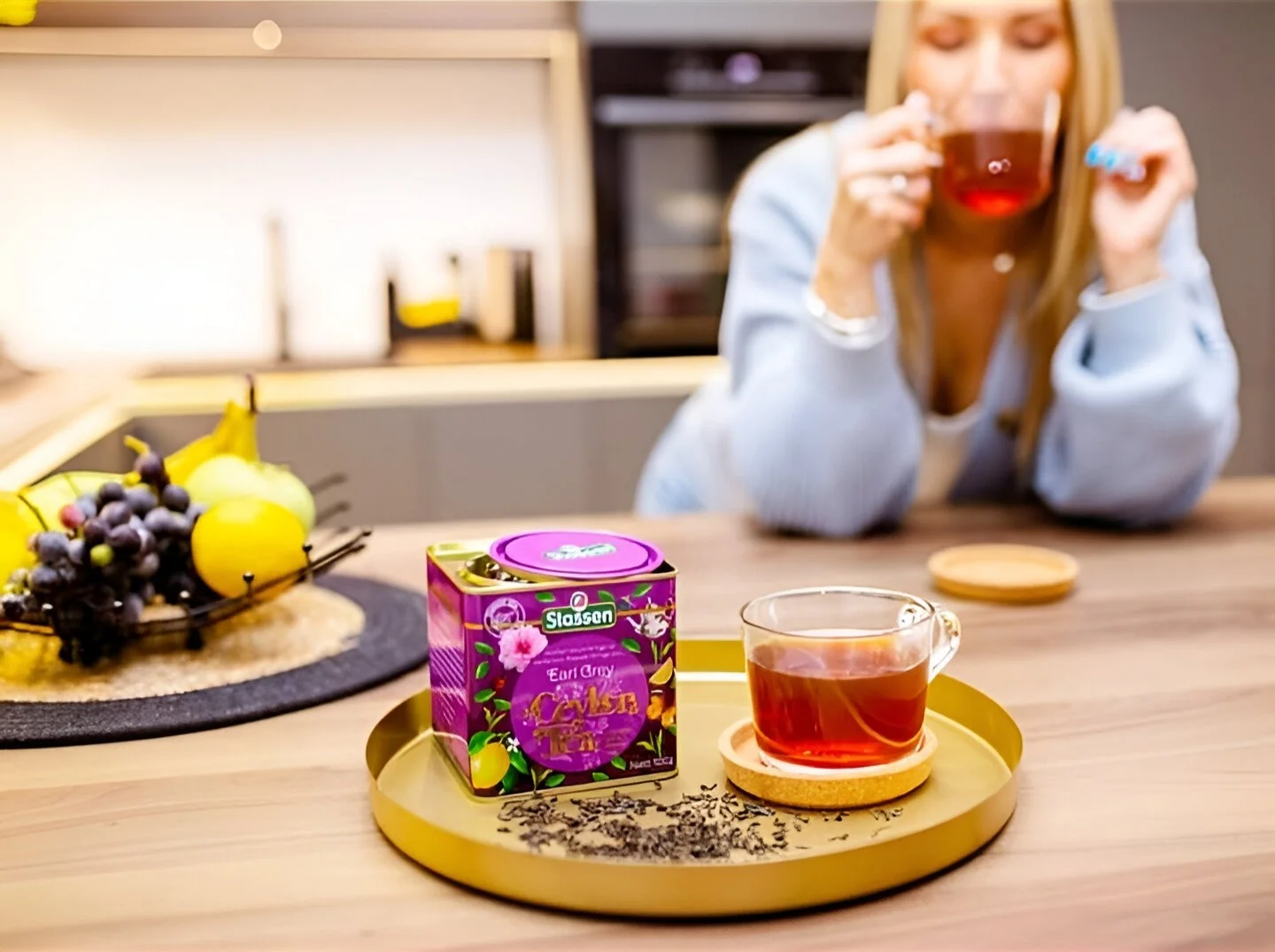 Stassen Earl grey tea melna tēja ar bergamotu 100g metāla skārdene