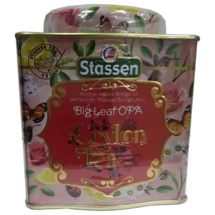 Stassen OPA liellapu melna tēja 100g metāla skārdene