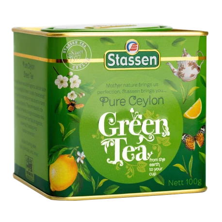 Stassen чистый цейлонский зеленый чай Gunpowder 100g банка