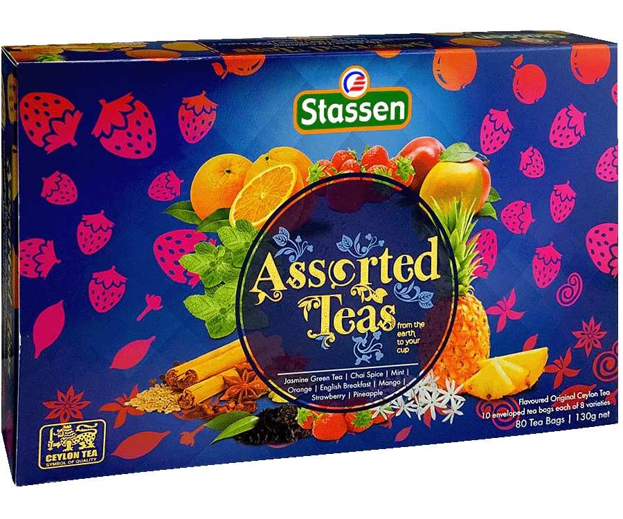 Stassen Blue dažādu Ceilonas tēju kolekcija paciņās, 130g, 80 tējas paciņas