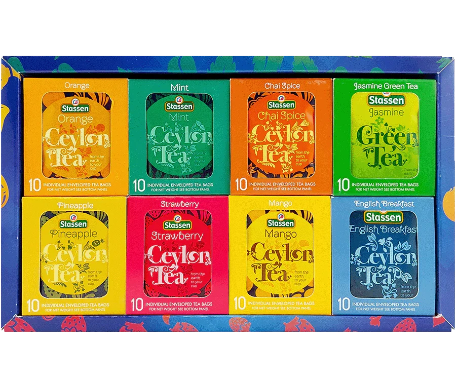 Stassen Blue dažādu Ceilonas tēju kolekcija paciņās, 130g, 80 tējas paciņas