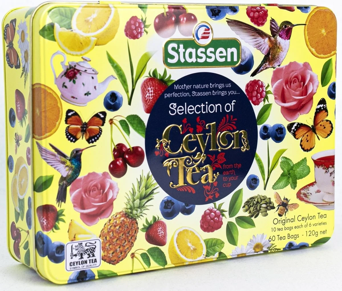 Эксклюзивный подарочный набор Stassen Yellow Ассорти 2g x 10 x 6, чай в пирамидках, метал.коробка