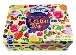 Stassen Yellow dažādu Ceilonas tēju ekskluzīva kolekcija piramīdās, 2g x 10 x 6, metāla skārda