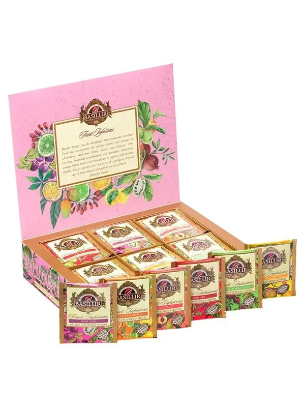 Augļu tējas asorti Dāvanu iepakojumā 60 paciņas, 120g Basilur Fruit Infusions Vol II (kartona iepak.)