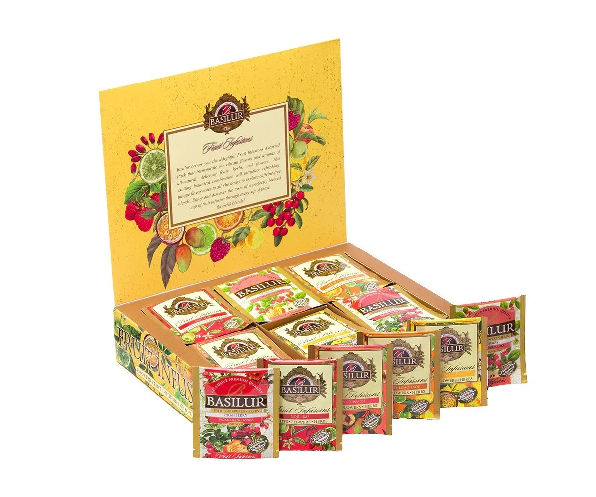 Augļu tējas asorti Dāvanu iepakojumā 60 paciņas, 120g Basilur Fruit Infusions Vol III (kartona iepak.)