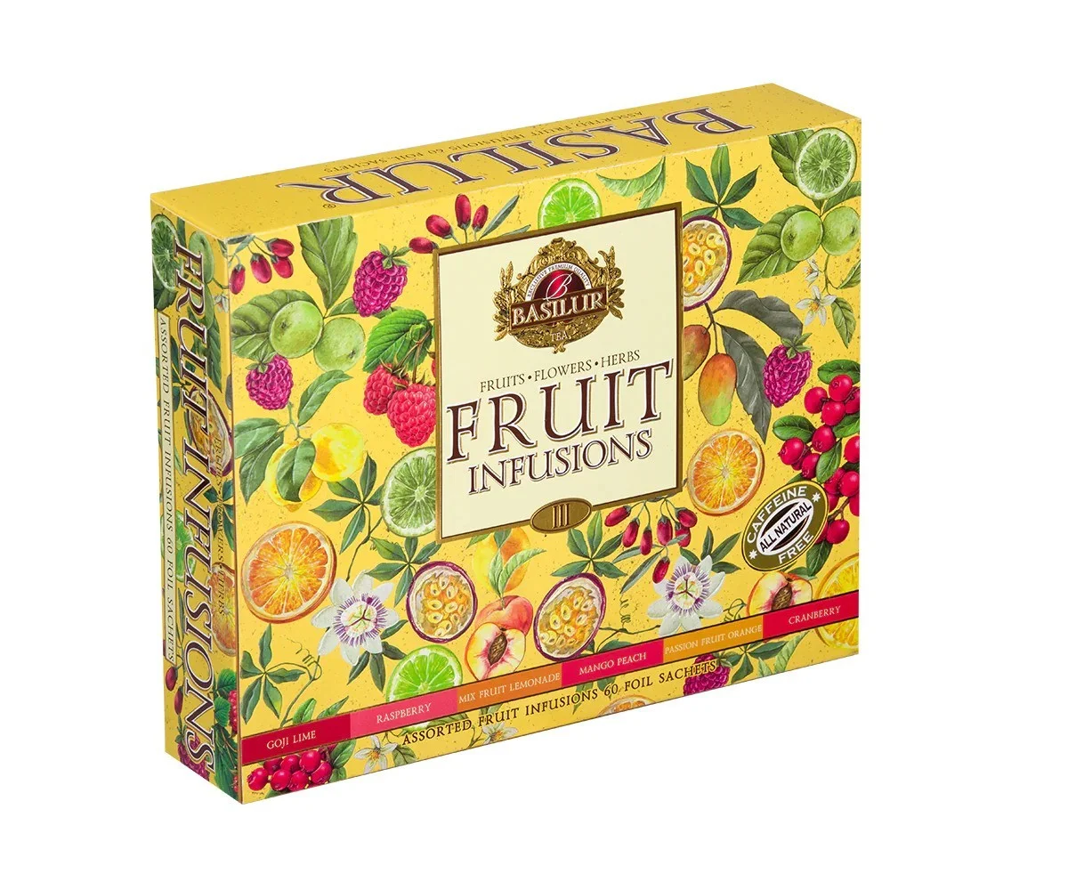 Фруктовый чай ассорти 60 пакетиков, 120г, Basilur Fruit Infusions Vol III (картон.упаковка)