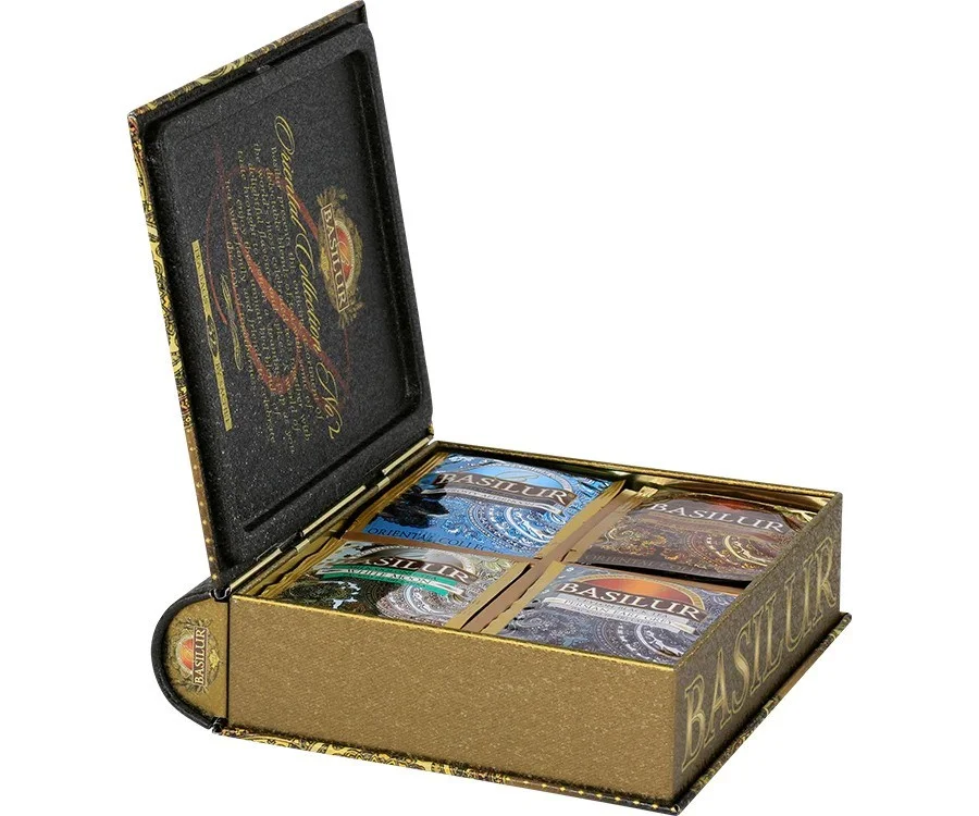 Melnā un zaļā tēja ORIENTAL TEA BOOK No.2, 32 paciņas tēja metāla dāvanu iepakojumā BASILUR 60g