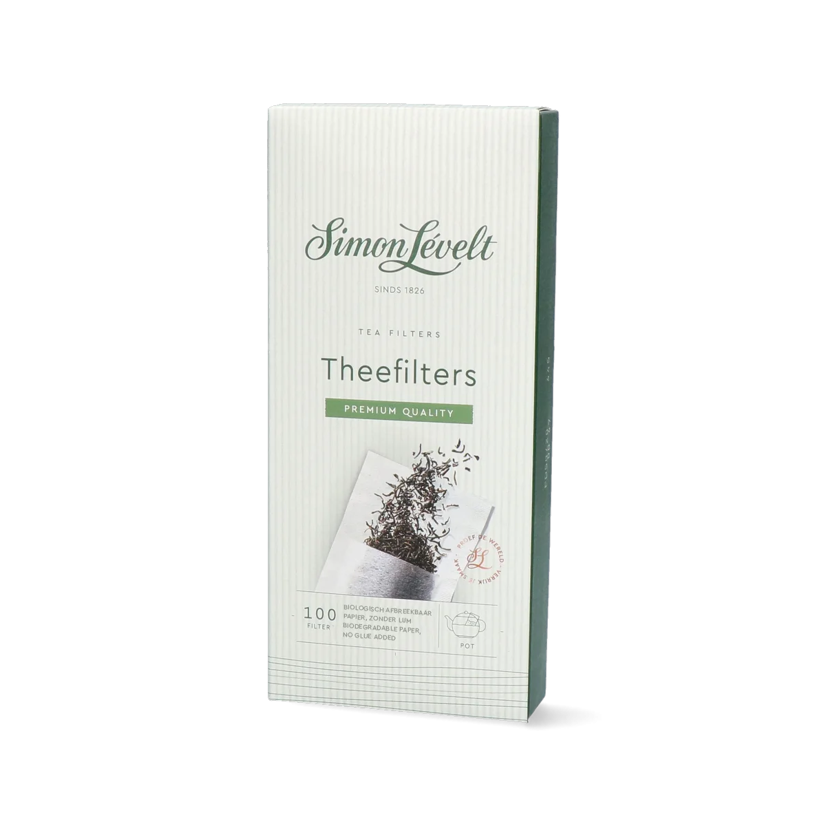 Бумажные Фильтры для чая 100шт. размер L для чайника, Simon Lévelt