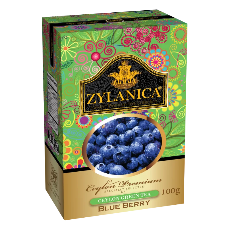 ЗЕЛЕНЫЙ ЧАЙ ЦЕЙЛОНСКИЙ ZYLANICA С ЧЕРНИКОЙ 100 г