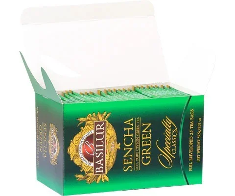 Zaļā tēja "SPECIALTY CLASSICS" SENČA 25 tējas maisiņi Basilur