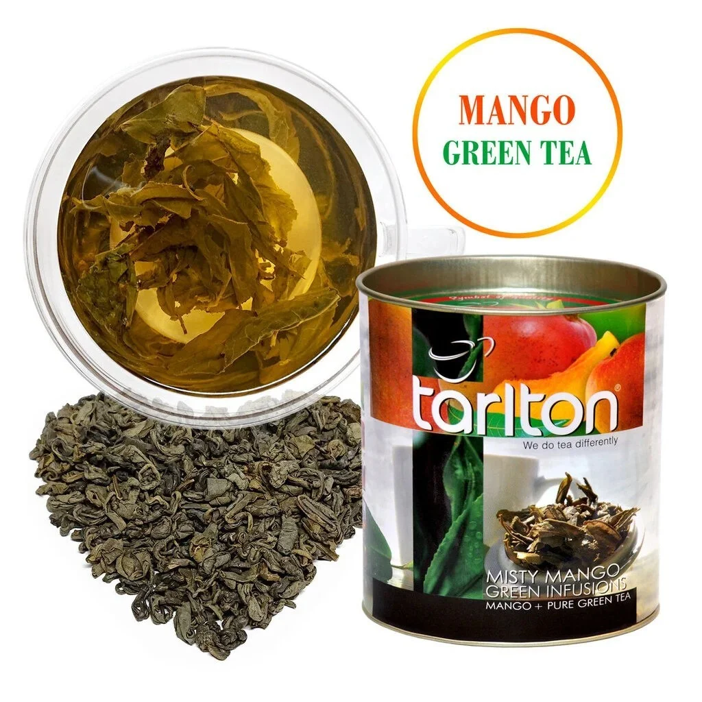 TARLTON Misty Mango Green tea, Mistiskā Mango Ceilonas Zaļā beramā lielo lapu tēja, 100g